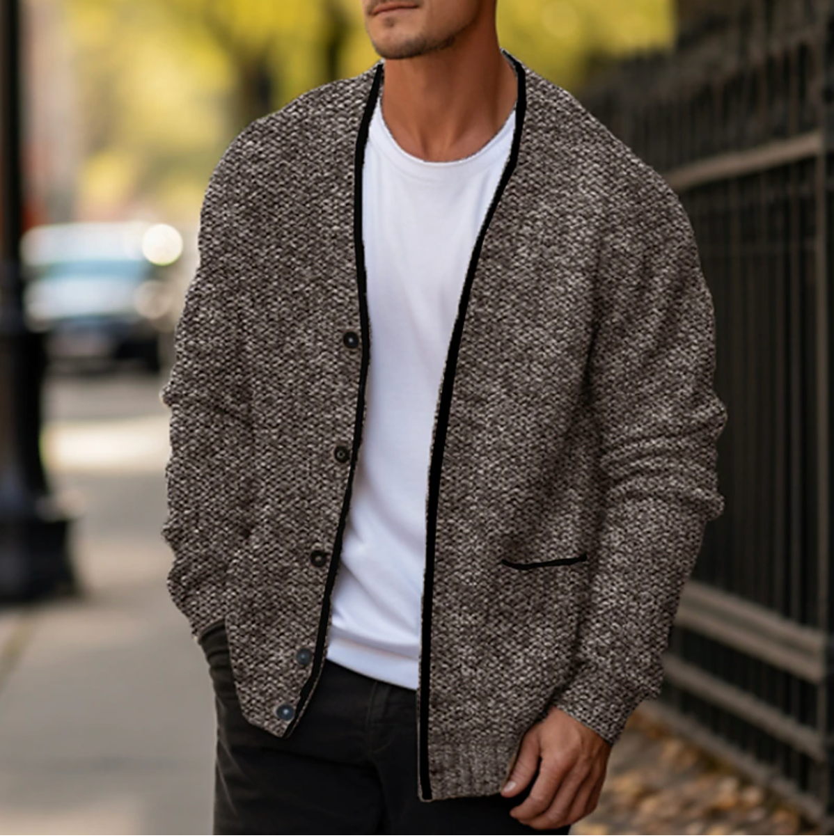 Cardigan boutonné pour homme