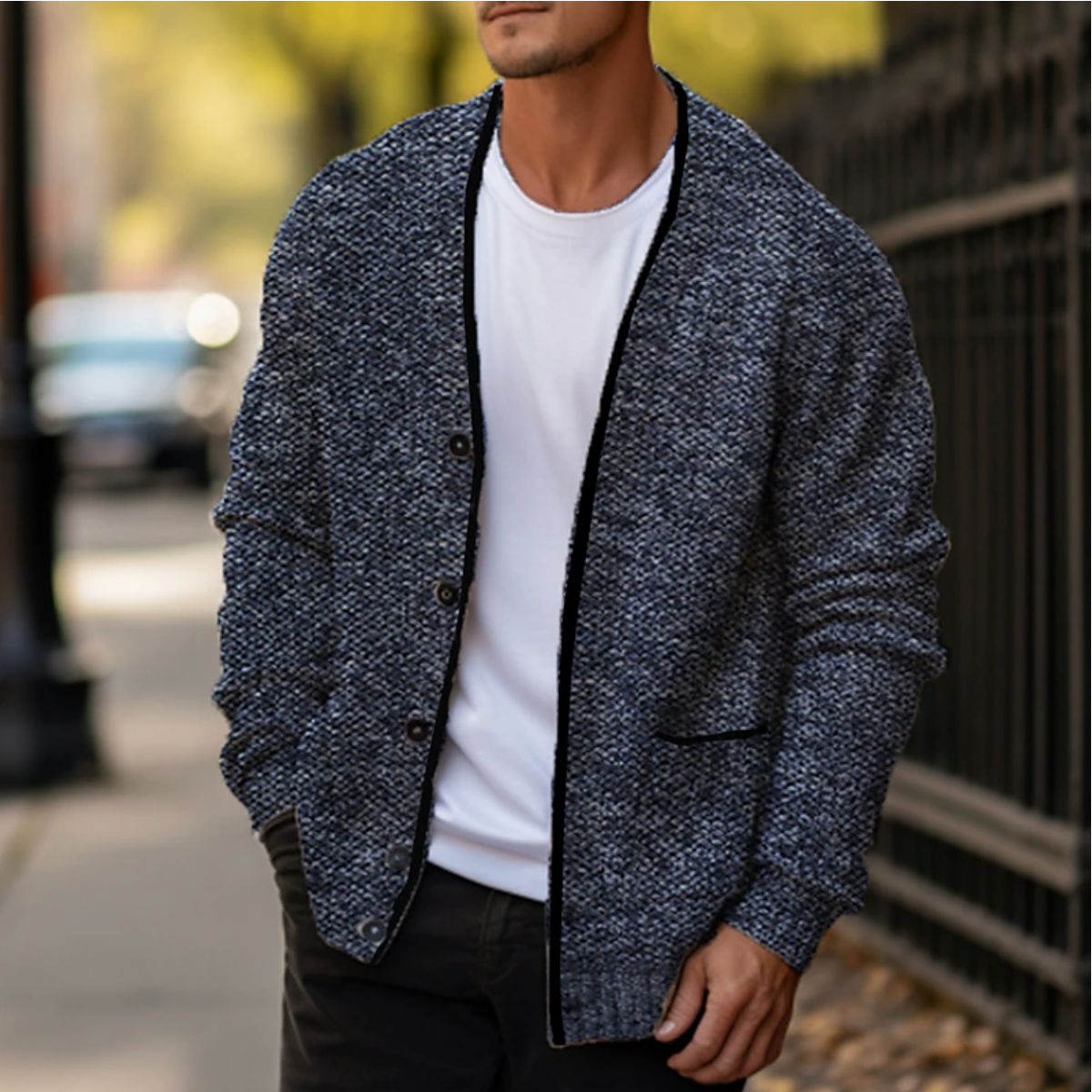 Cardigan boutonné pour homme
