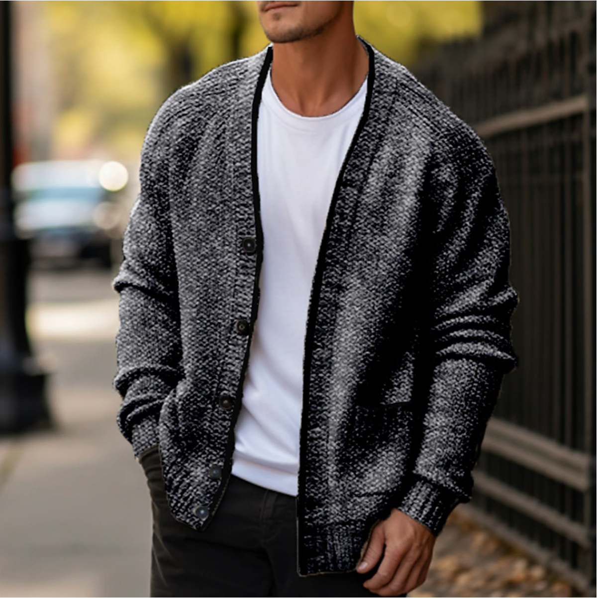Cardigan boutonné pour homme