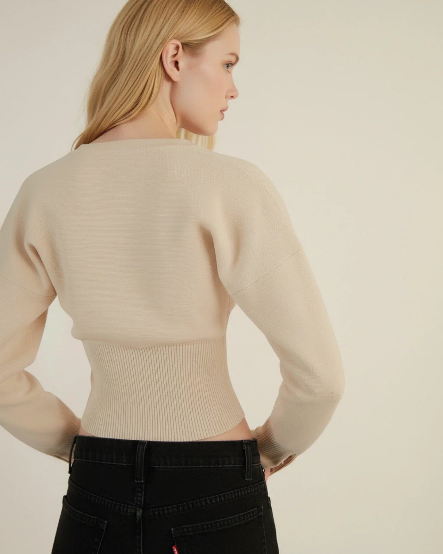 Cardigan court à manches longues pour femme