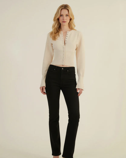Cardigan court à manches longues pour femme