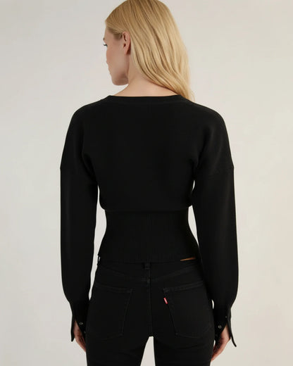 Cardigan court à manches longues pour femme