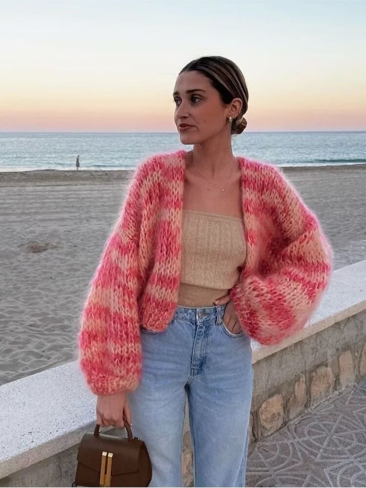Cardigan court élégant pour le confort