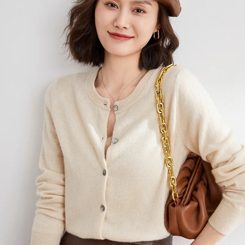 Cardigan en cachemire en maille douce pour le printemps et l’automne
