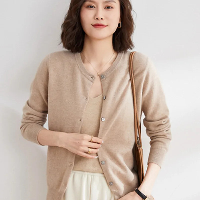 Cardigan en cachemire en maille douce pour le printemps et l’automne