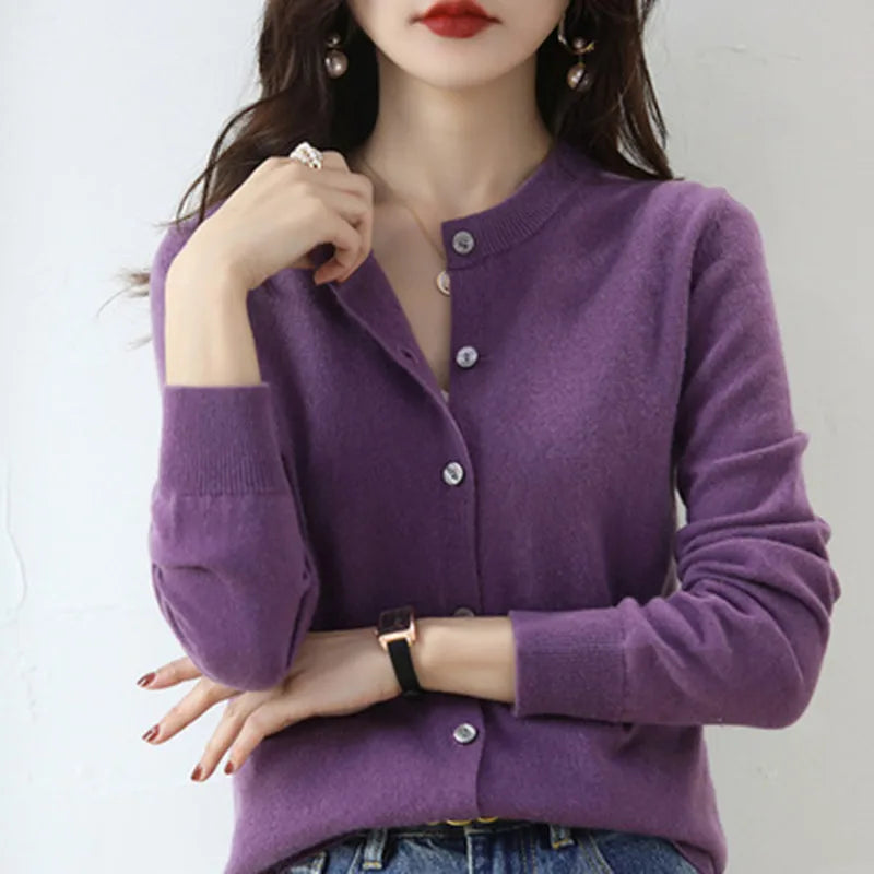 Cardigan en cachemire en maille douce pour le printemps et l’automne