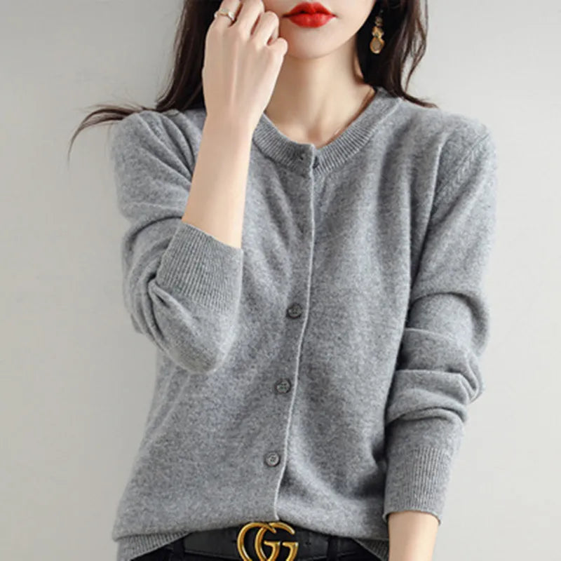 Cardigan en cachemire en maille douce pour le printemps et l’automne