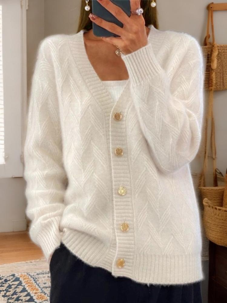 Cardigan en maille à boutons sur le devant pour femme