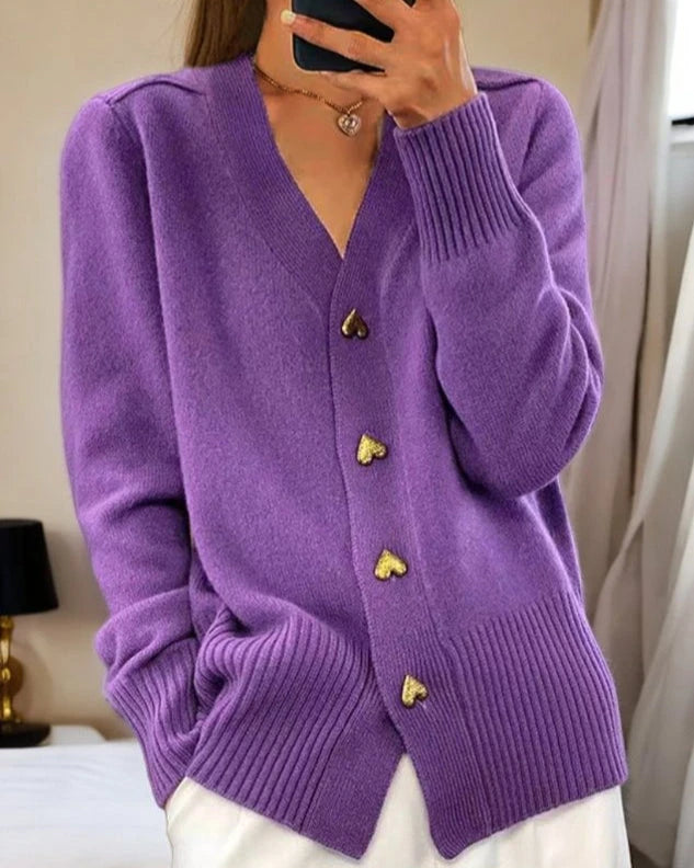Cardigan femme à fermeture boutonnée