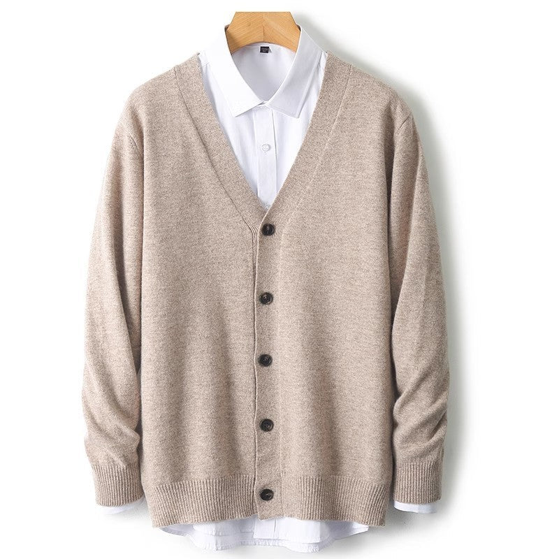 Cardigan homme à col V boutonné