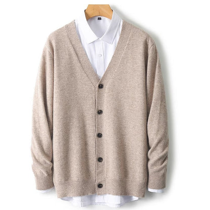 Cardigan homme à col V boutonné
