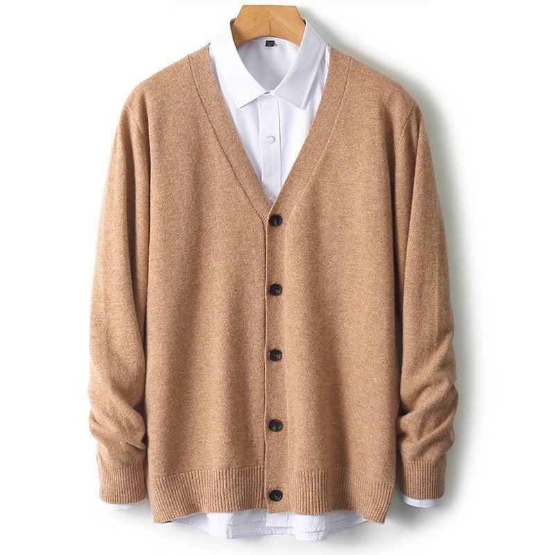 Cardigan homme à col V boutonné