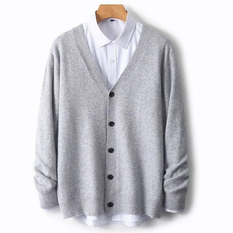 Cardigan homme à col V boutonné