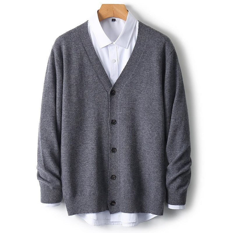 Cardigan homme à col V boutonné