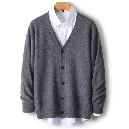 Cardigan homme à col V boutonné