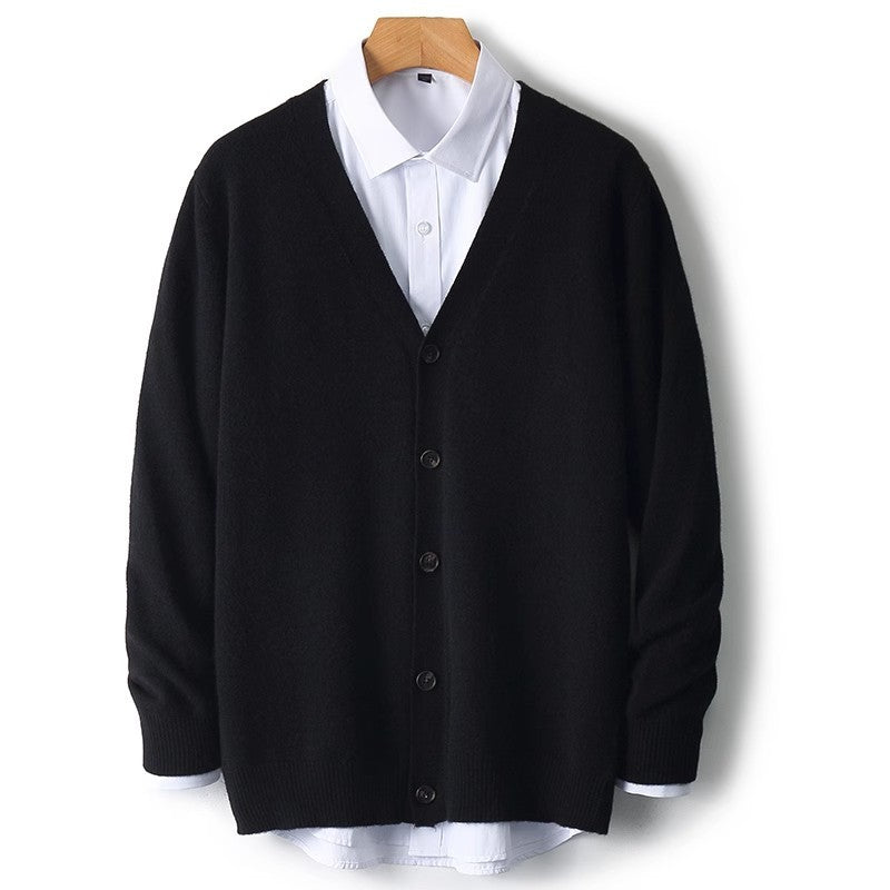 Cardigan homme à col V boutonné