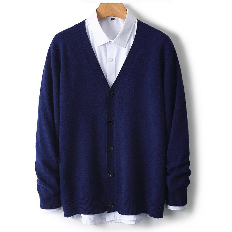 Cardigan homme à col V boutonné