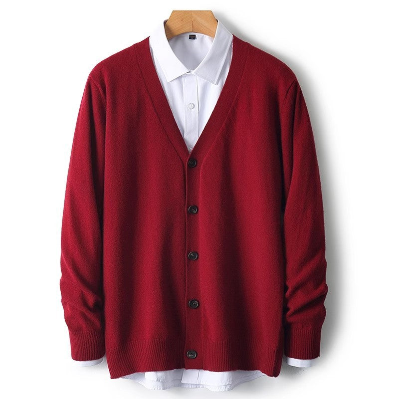 Cardigan homme à col V boutonné