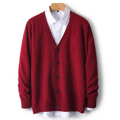 Cardigan homme à col V boutonné
