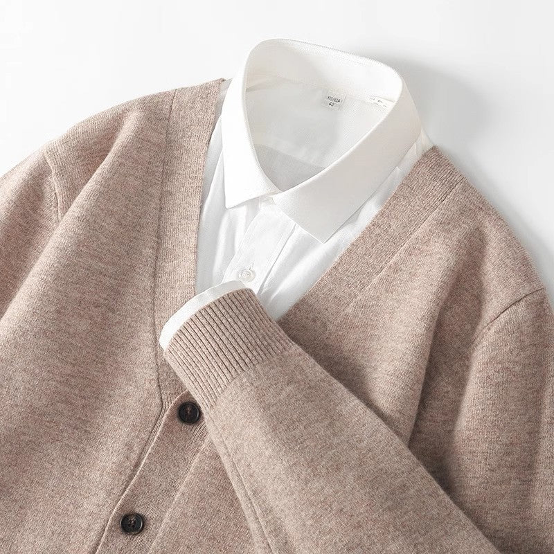 Cardigan homme à col V boutonné