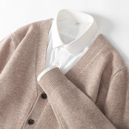 Cardigan homme à col V boutonné