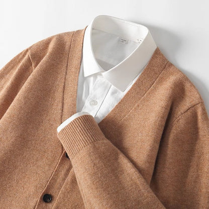 Cardigan homme à col V boutonné