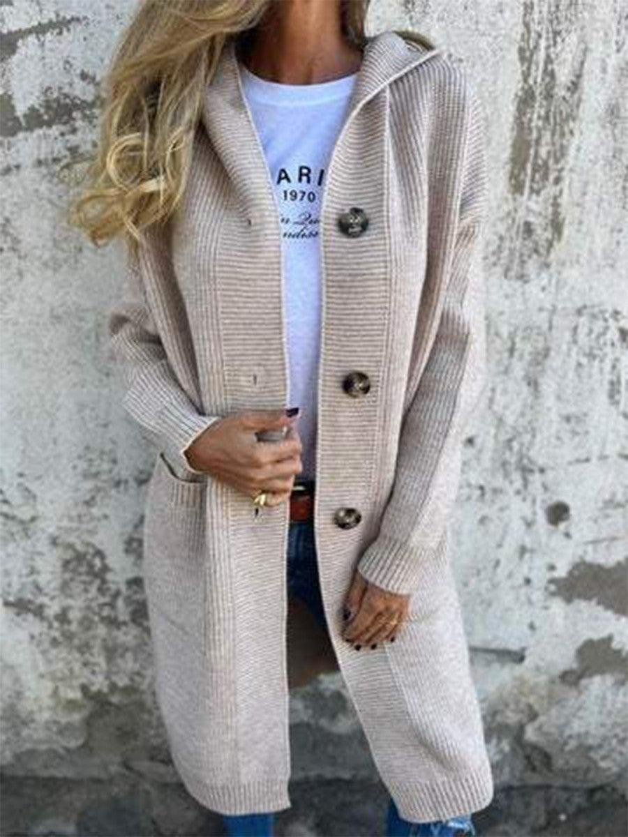 Cardigan long à capuche femme