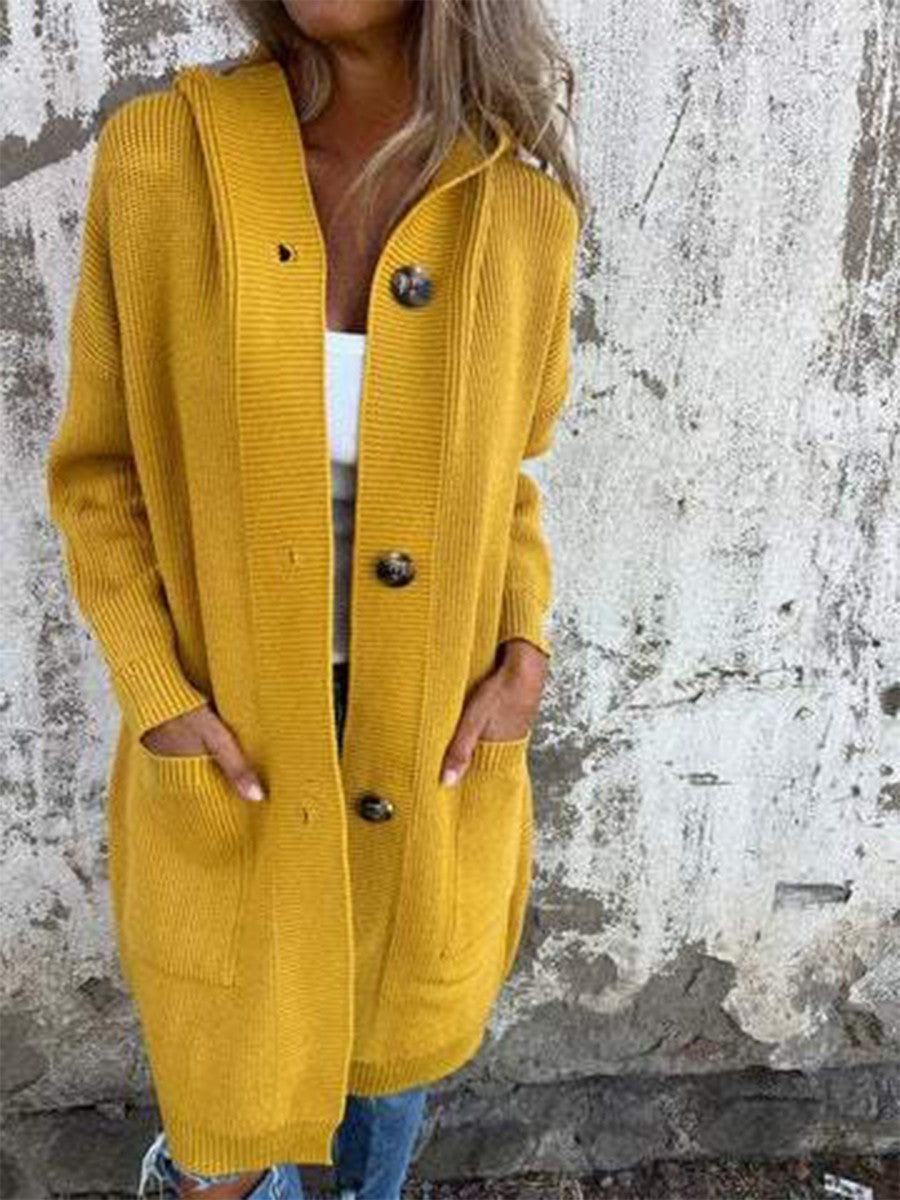 Cardigan long à capuche femme