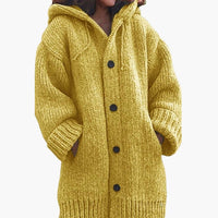Cardigan long à capuche pour femme