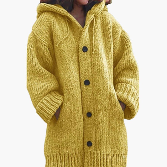Cardigan long à capuche pour femme