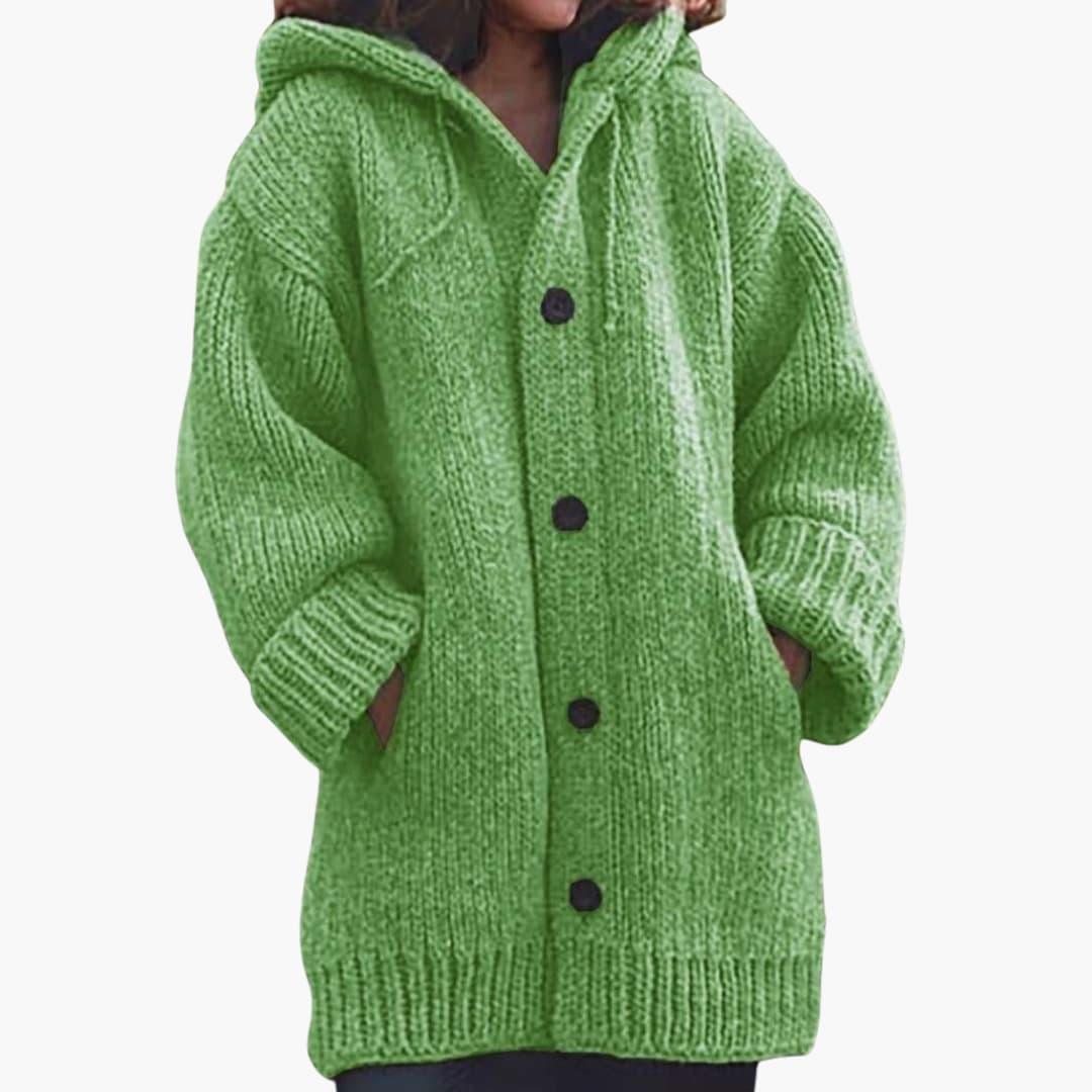 Cardigan long à capuche pour femme