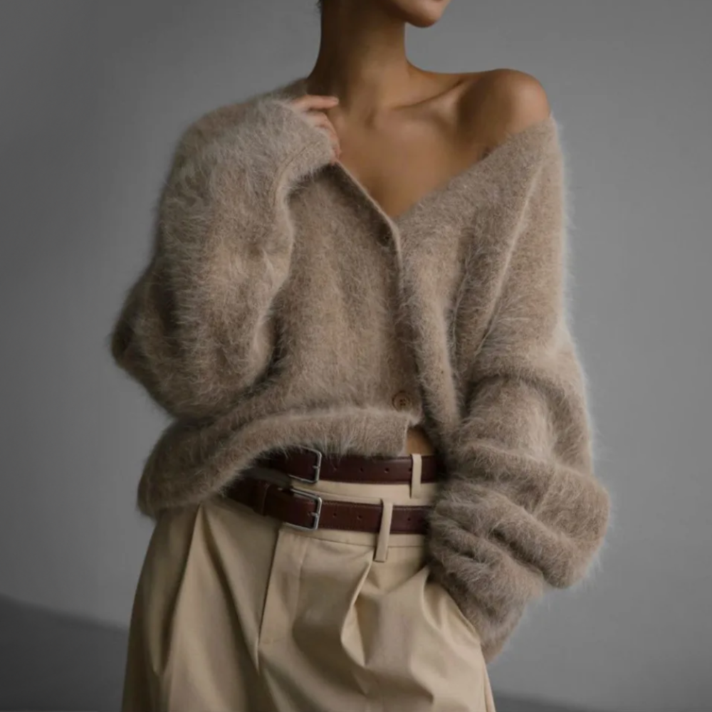 Cardigan oversize à boutons pour femme