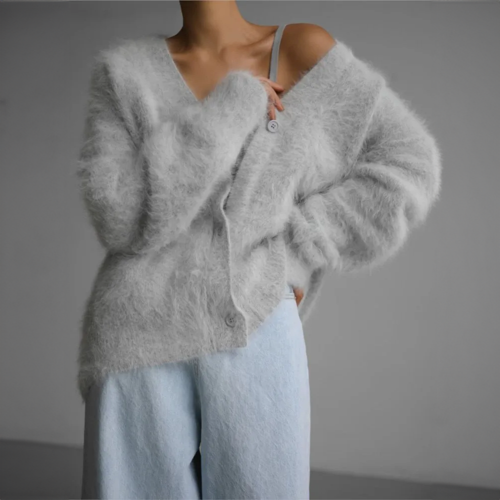Cardigan oversize à boutons pour femme