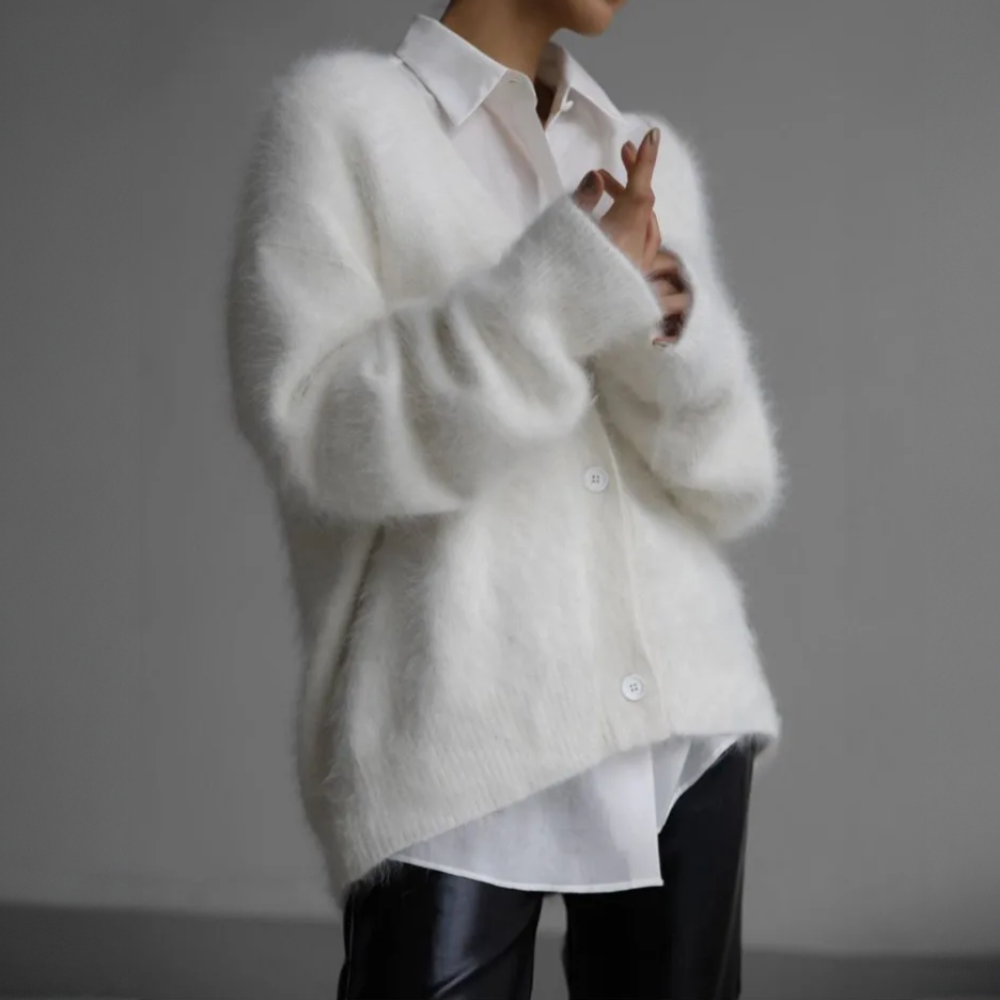 Cardigan oversize à boutons pour femme