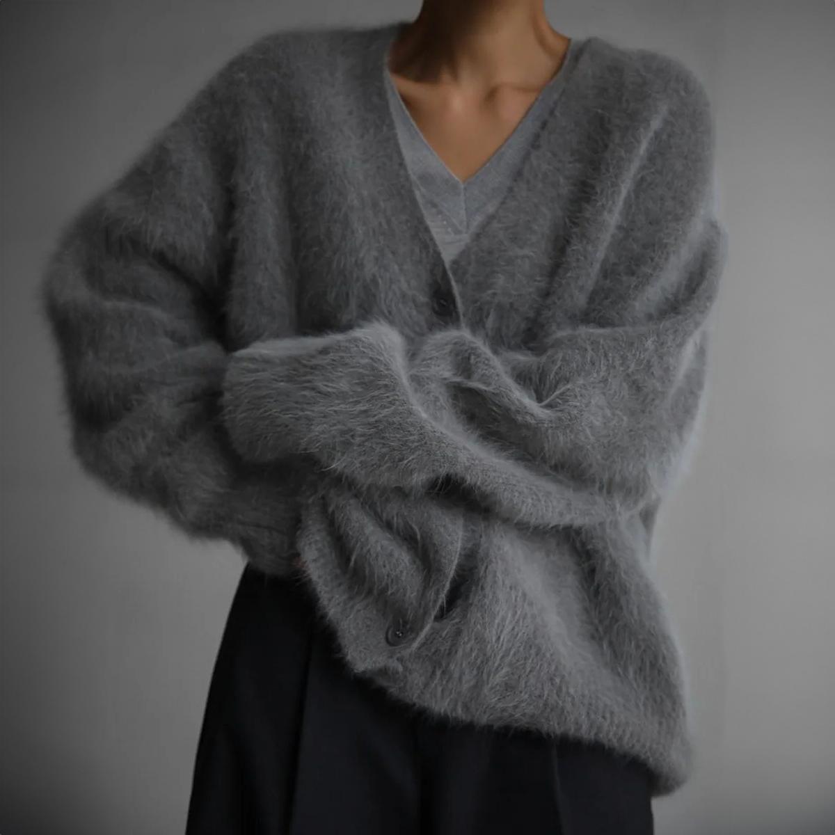 Cardigan oversize à boutons pour femme