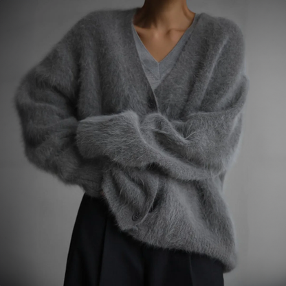 Cardigan oversize à boutons pour femme
