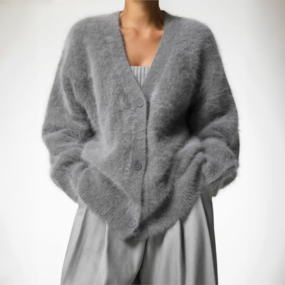 Cardigan oversize à boutons pour femme