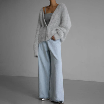 Cardigan oversize à boutons pour femme