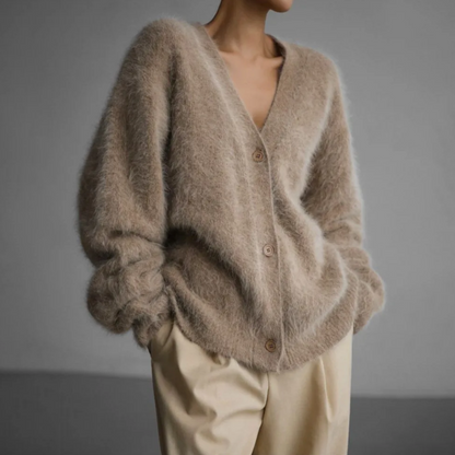 Cardigan oversize à boutons pour femme