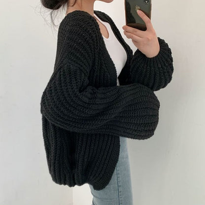 Cardigan oversize ouvert devant femme