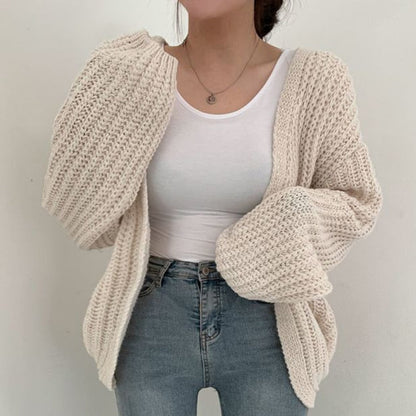 Cardigan oversize ouvert devant femme