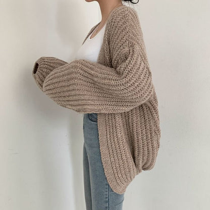 Cardigan oversize ouvert devant femme