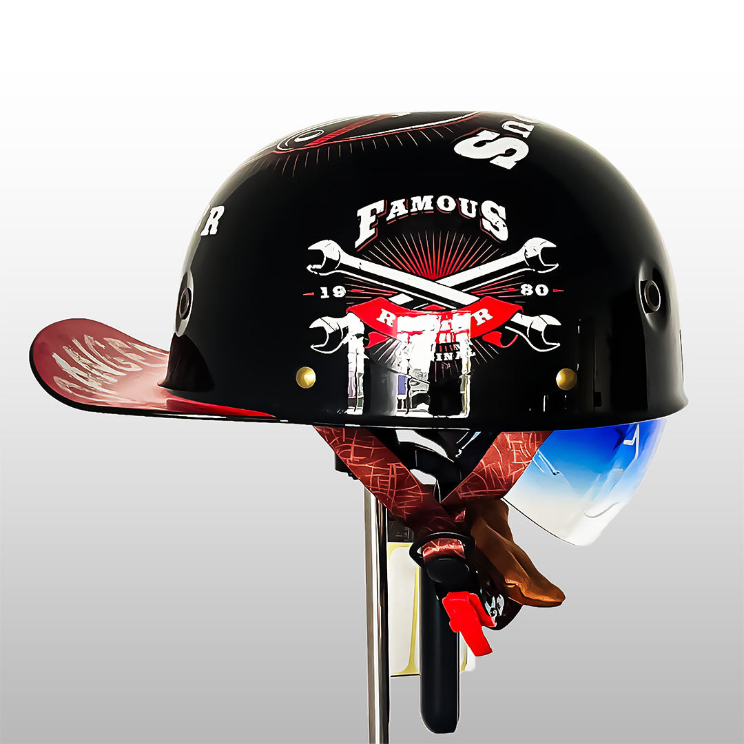Casque de moto style casquette de baseball