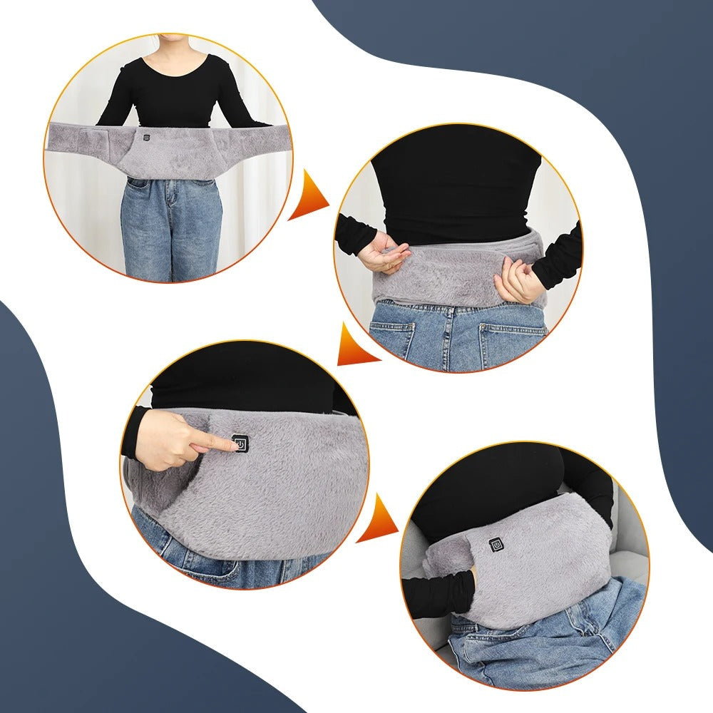 Ceinture chauffante électrique pour femme avec poche kangourou et trois niveaux de chaleur