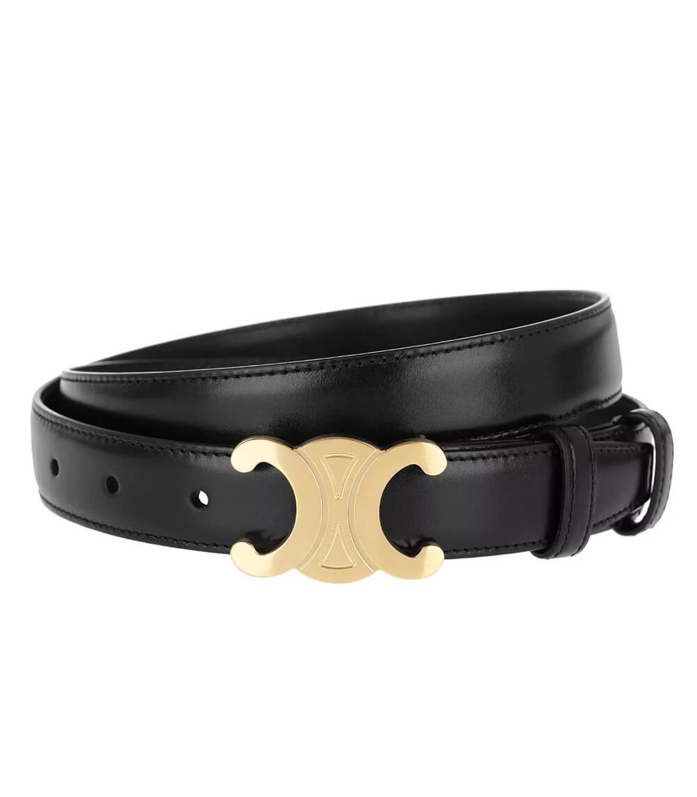 Ceinture femme à boucle dorée, style chic