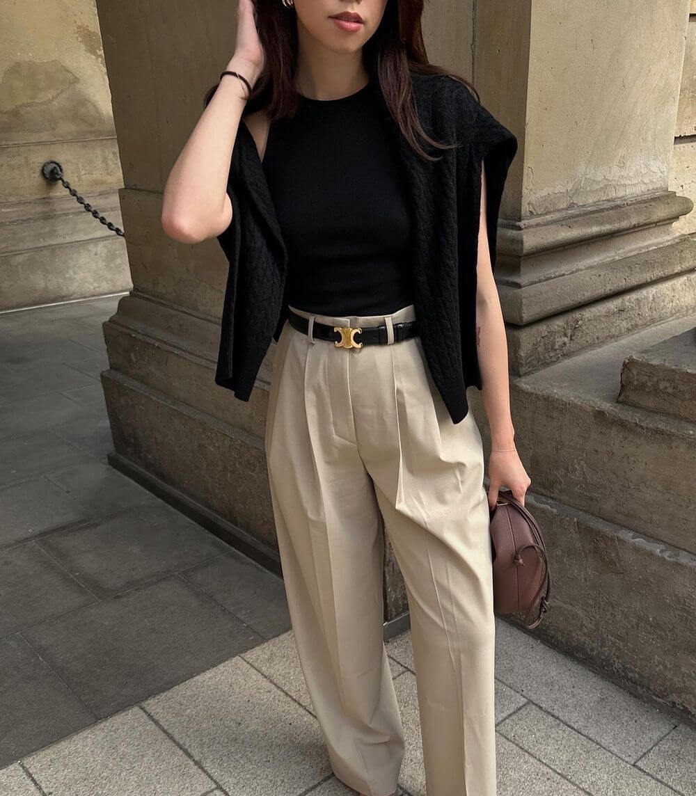 Ceinture femme à boucle dorée, style chic