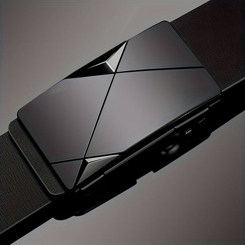 Ceinture homme en cuir véritable à boucle automatique – ceinture en cuir réglable classique