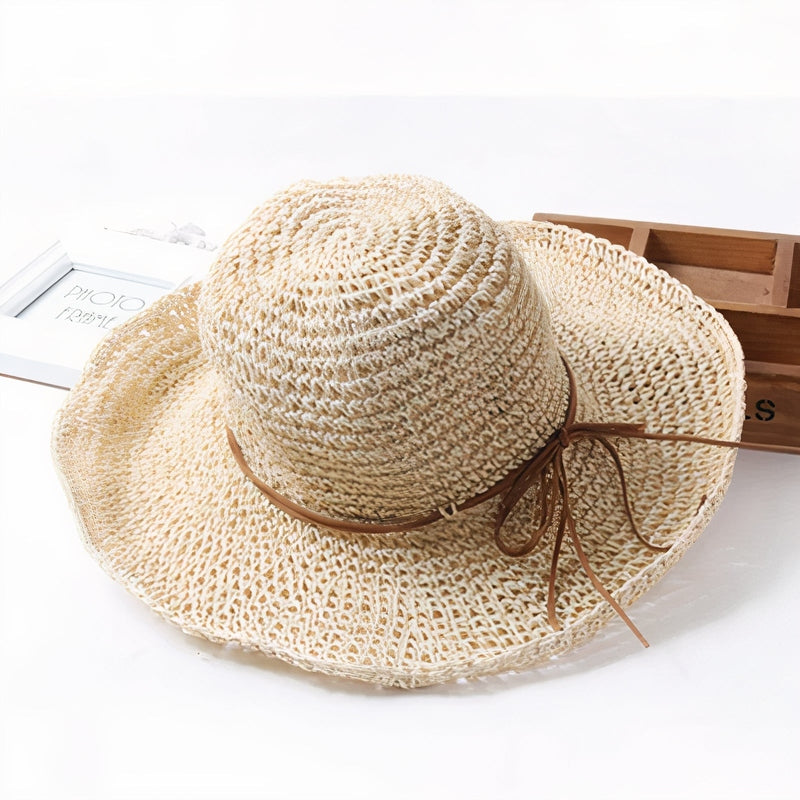 Chapeau de soleil fedora pour femme, pliable, à large bord, universel