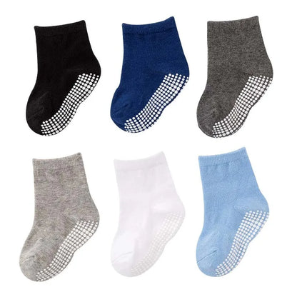 Chaussettes antidérapantes pour enfants, lot de 6 – pour jouer au printemps et en automne
