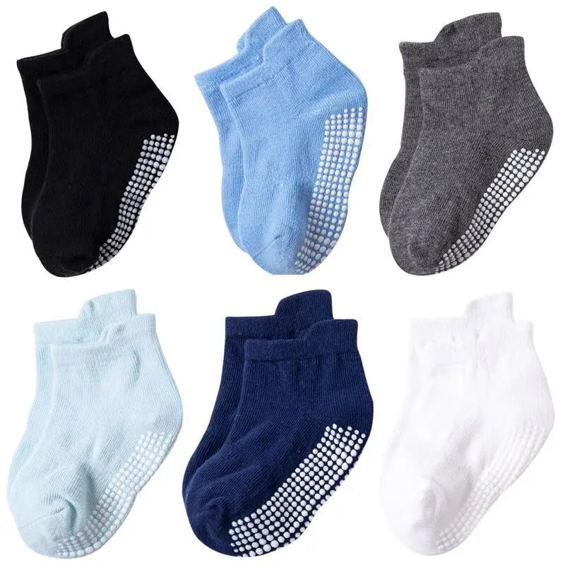 Chaussettes antidérapantes pour enfants, lot de 6 – pour jouer au printemps et en automne